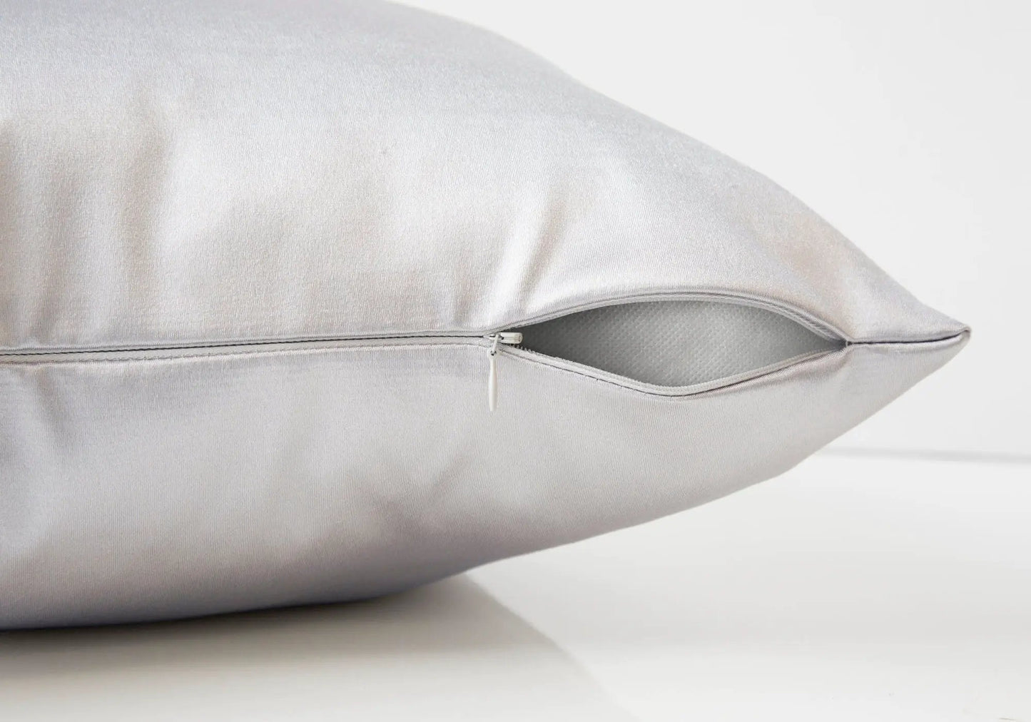 Square decorative throw pillow, light gray velvet with a zipper, insert included on Tampa Home & Garden Store