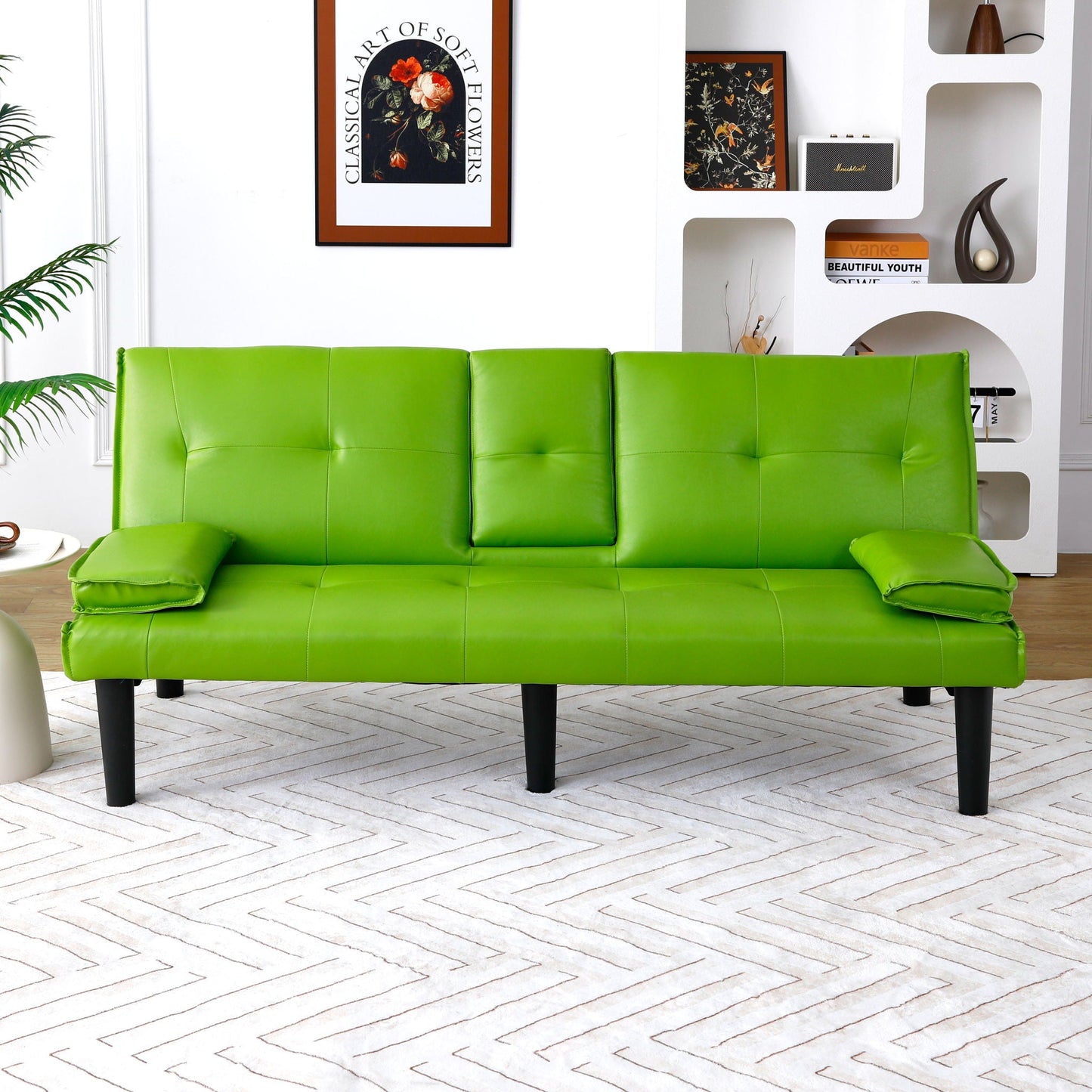 Compact Foldable Sofa Bed and Cup Holder