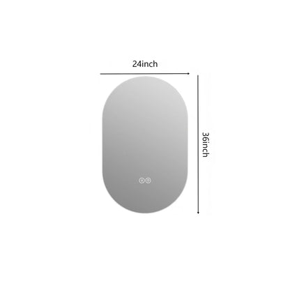 Smart wall-mounted LED touch screen mirror with anti-fog and adjustable lighting, 24in wide on Tampa Home & Garden Store