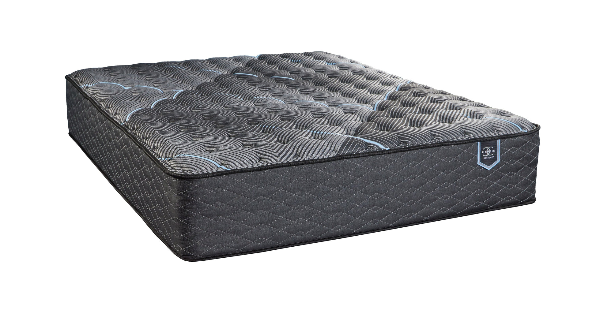 Restonic ComfortCare Hybrid King Mattress by HouseOfZazla with dark gray quilted cover on Tampa Home & Garden Store