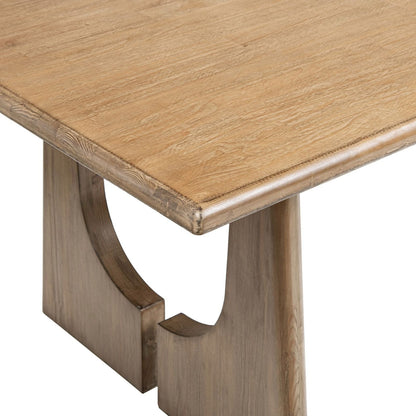 Antique brown 8 seater dining table in reclaimed pine with curved base by HouseOfZazla on Tampa Home & Garden Store