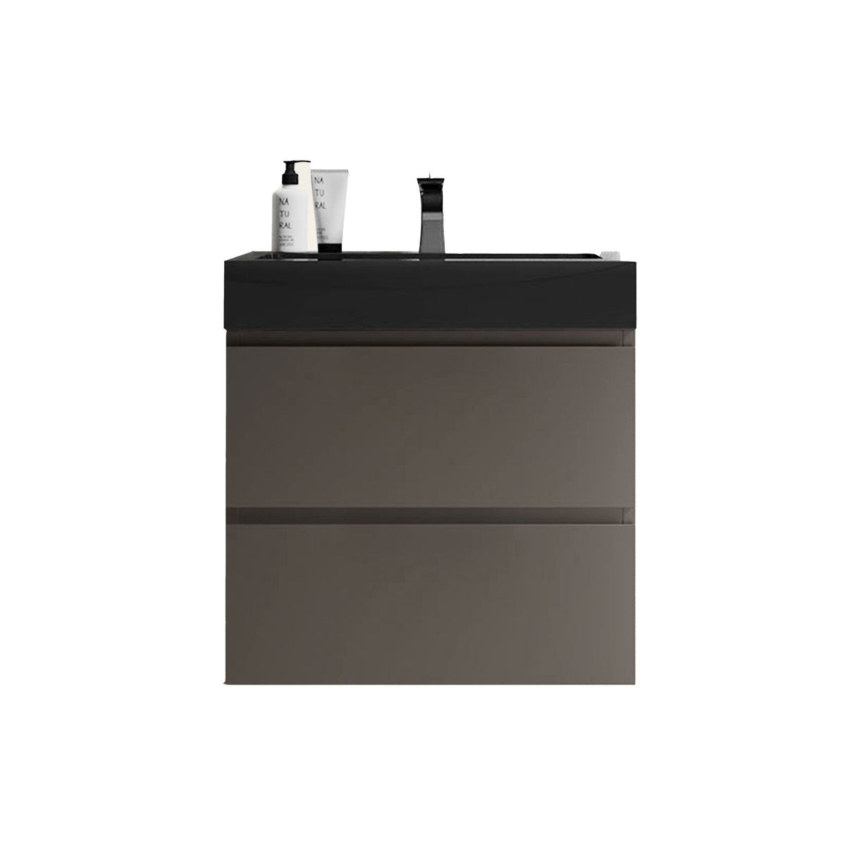 Alice bathroom vanity with sink on a black countertop with a modern faucet on Tampa Home & Garden Store