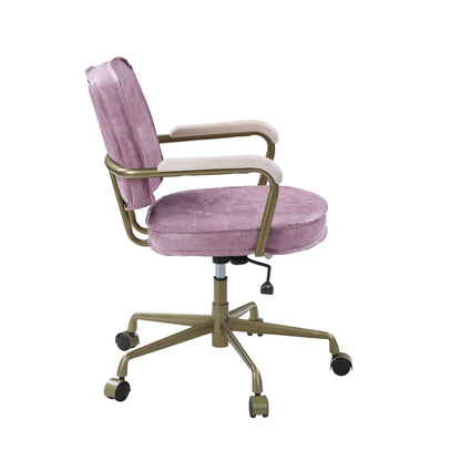 Siecross top grain leather office chair lavender with gold frame and swivel base on Tampa Home & Garden Store