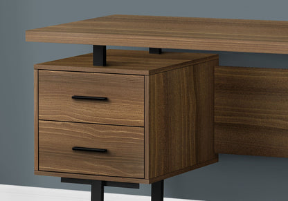 HouseOfZazla writing desk with lift-top and 3 drawers in natural wood finish with black supports on Tampa Home & Garden Store