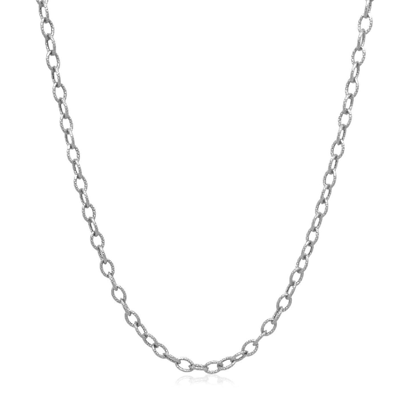 2.5mm 14k white gold pendant chain with textured links necklace by Bids.com on Tampa Home & Garden Store