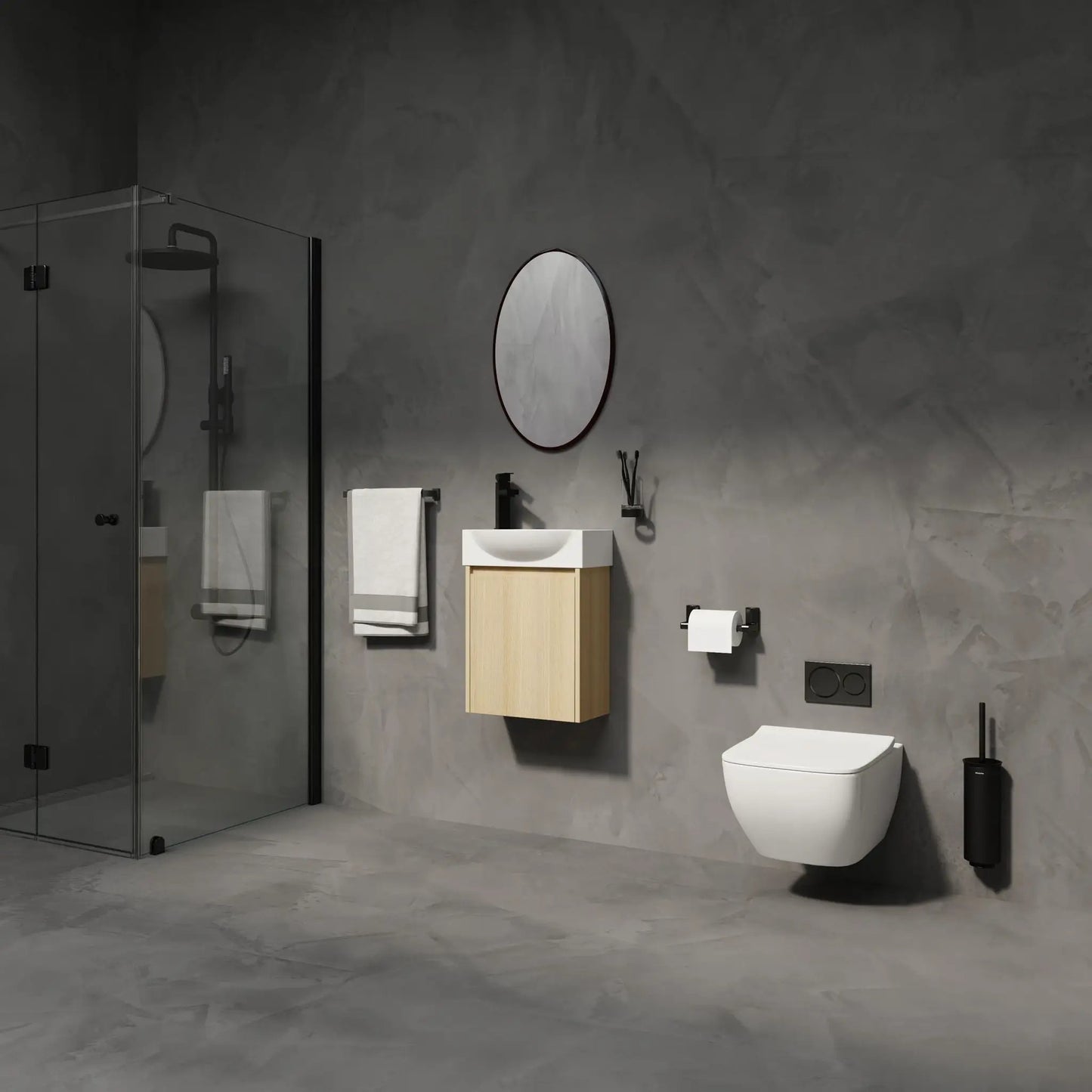 Modern Bathroom Vanity with Ceramic Basin Sink
