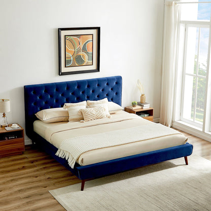 Dillon Mid Century Platform Bed and Headboard