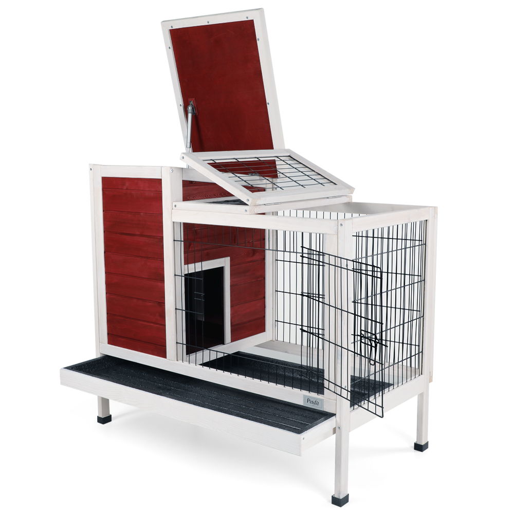 Two Tier Wooden Rabbit Cage for Small Animals