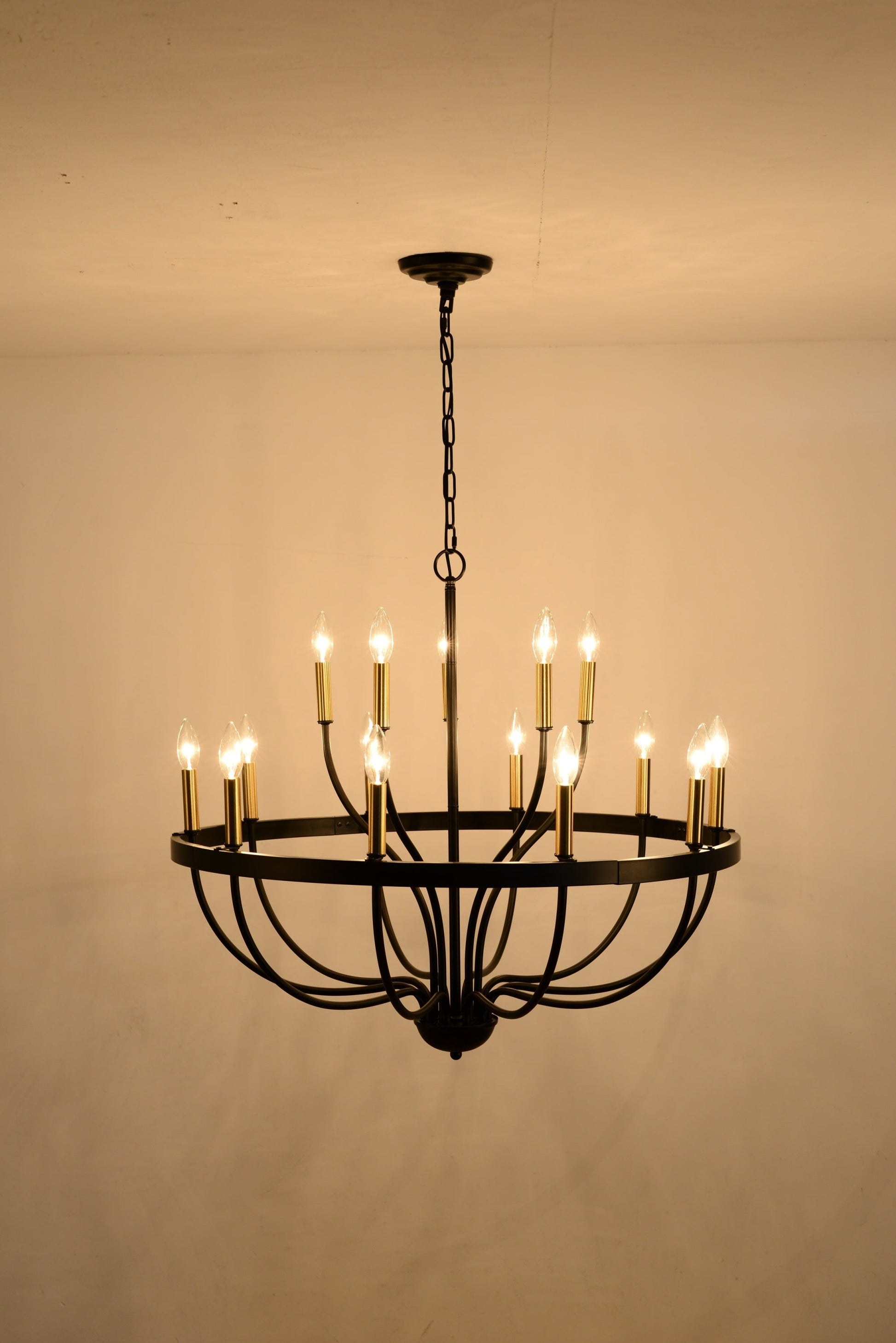 18-Light Industrial Iron Candle Chandelier black iron with 18 candle bulbs HouseOfZazla on Tampa Home & Garden Store