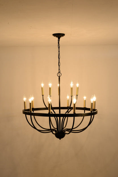 18-Light Industrial Iron Candle Chandelier black iron with 18 candle bulbs HouseOfZazla on Tampa Home & Garden Store