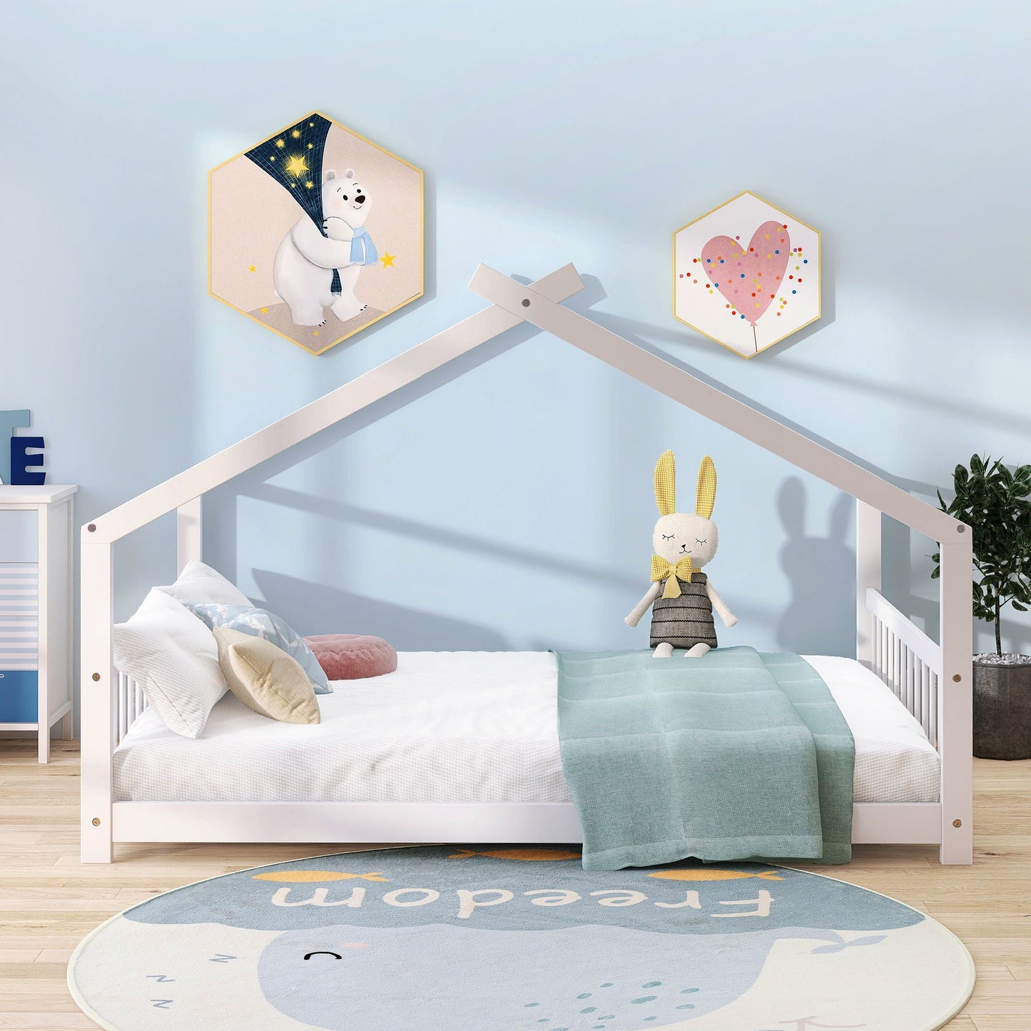Playhouse Design Bed with Cozy Roof for Kids