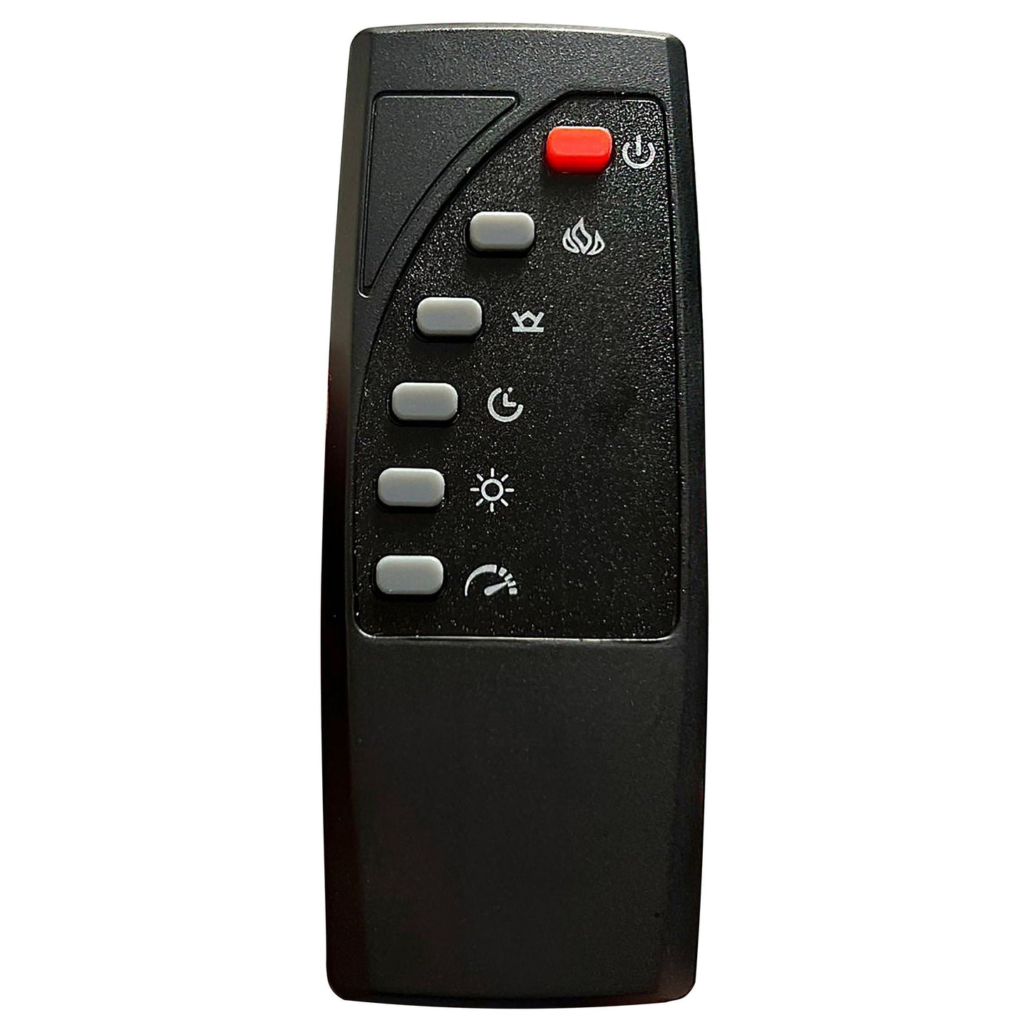 Judah Flame Visualizer Bed remote, black plastic with red power button and gray keys on Tampa Home & Garden Store