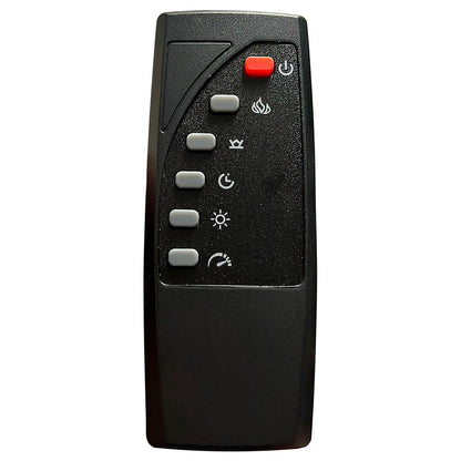 Judah Flame Visualizer Bed remote, black plastic with red power button and gray keys on Tampa Home & Garden Store