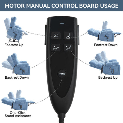Blue Heat Massage Lift Recliner remote by HouseOfZazla with dual motor controls and recliners on Tampa Home & Garden Store