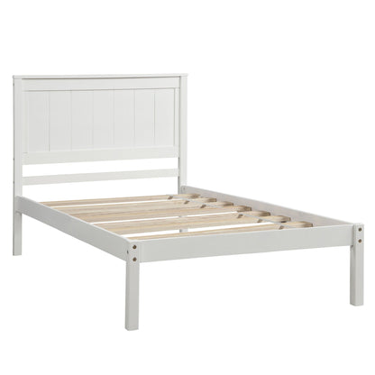 Strong Espresso Wood Platform Bed and Headboard