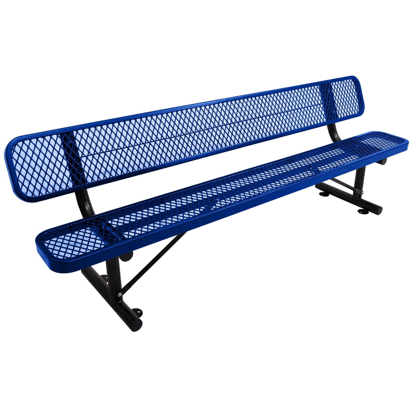 6' Outdoor Steel Bench With Backrest blue metal mesh, HouseOfZazla outdoor bench on Tampa Home & Garden Store
