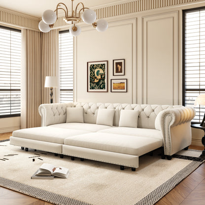 Designer Velvet Chesterfield Sofa and Bed