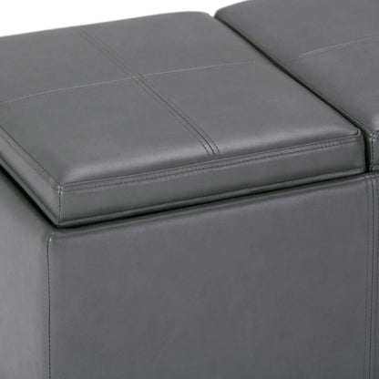 Avalon Upholstered Storage Ottoman With Trays