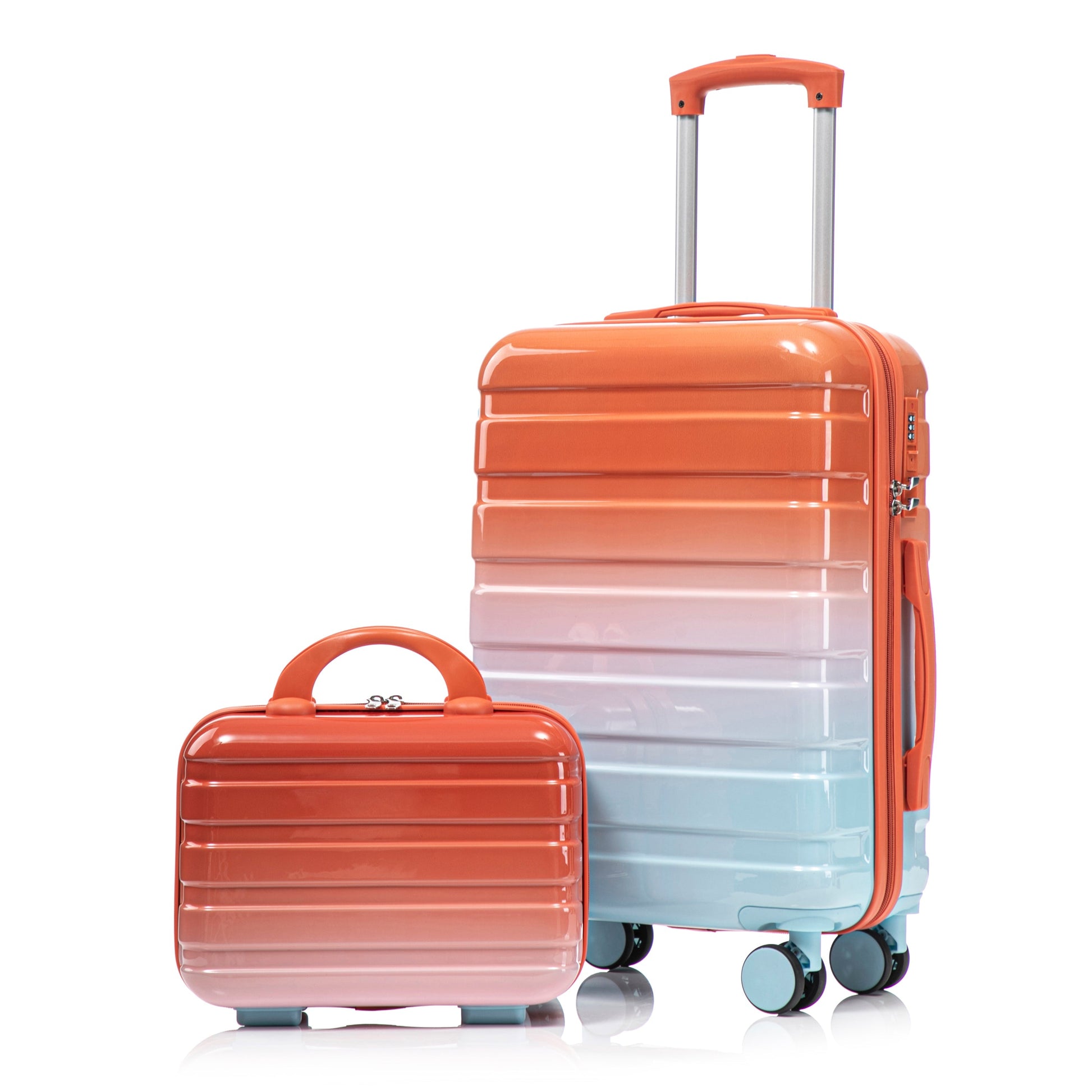 Luggage set 2pc gradient spinner by HouseOfZazla with lock; carry-on & upright suitcase on Tampa Home & Garden Store