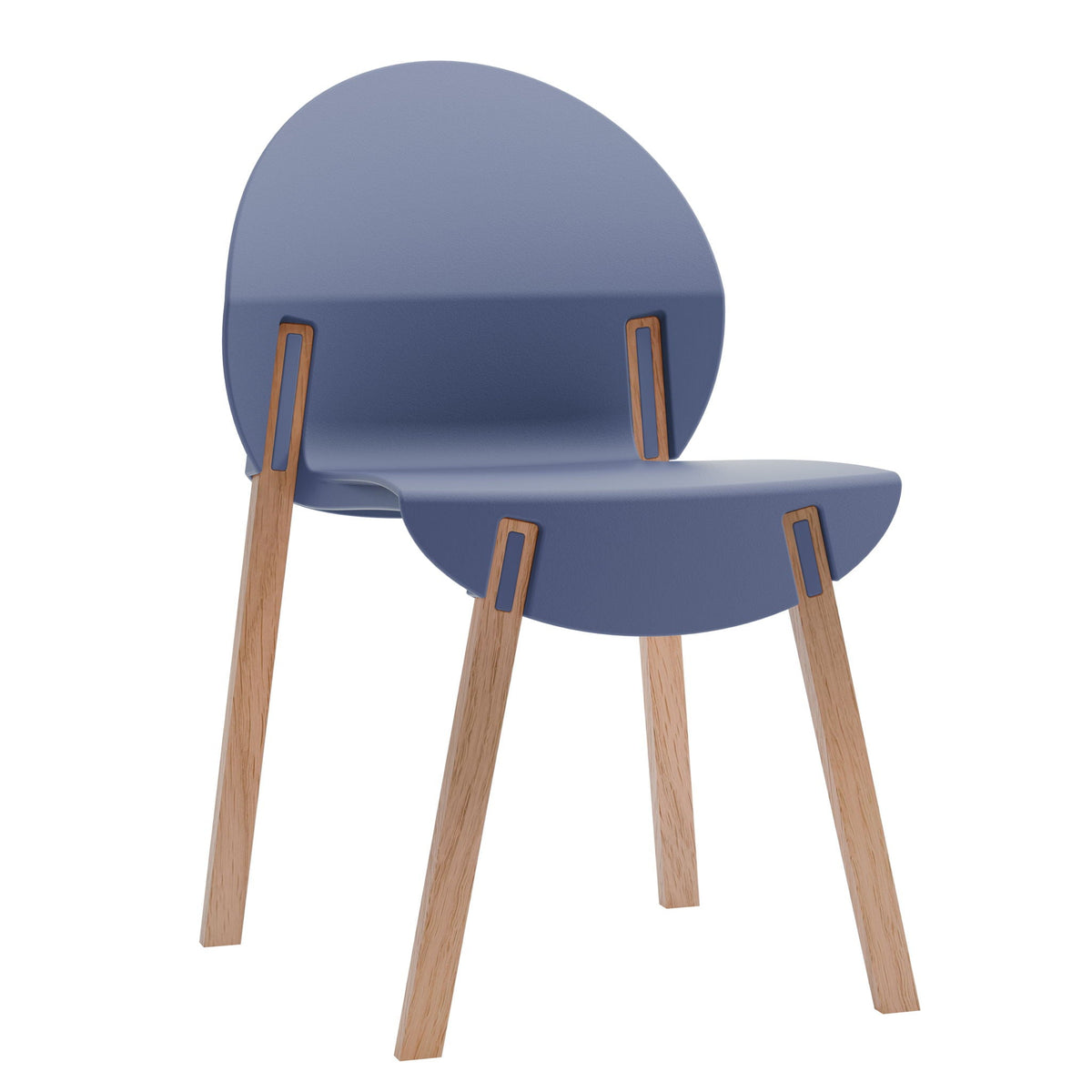 4 Piece Outdoor Chair Set blue polypropylene seats oak legs HouseOfZazla on Tampa Home & Garden Store