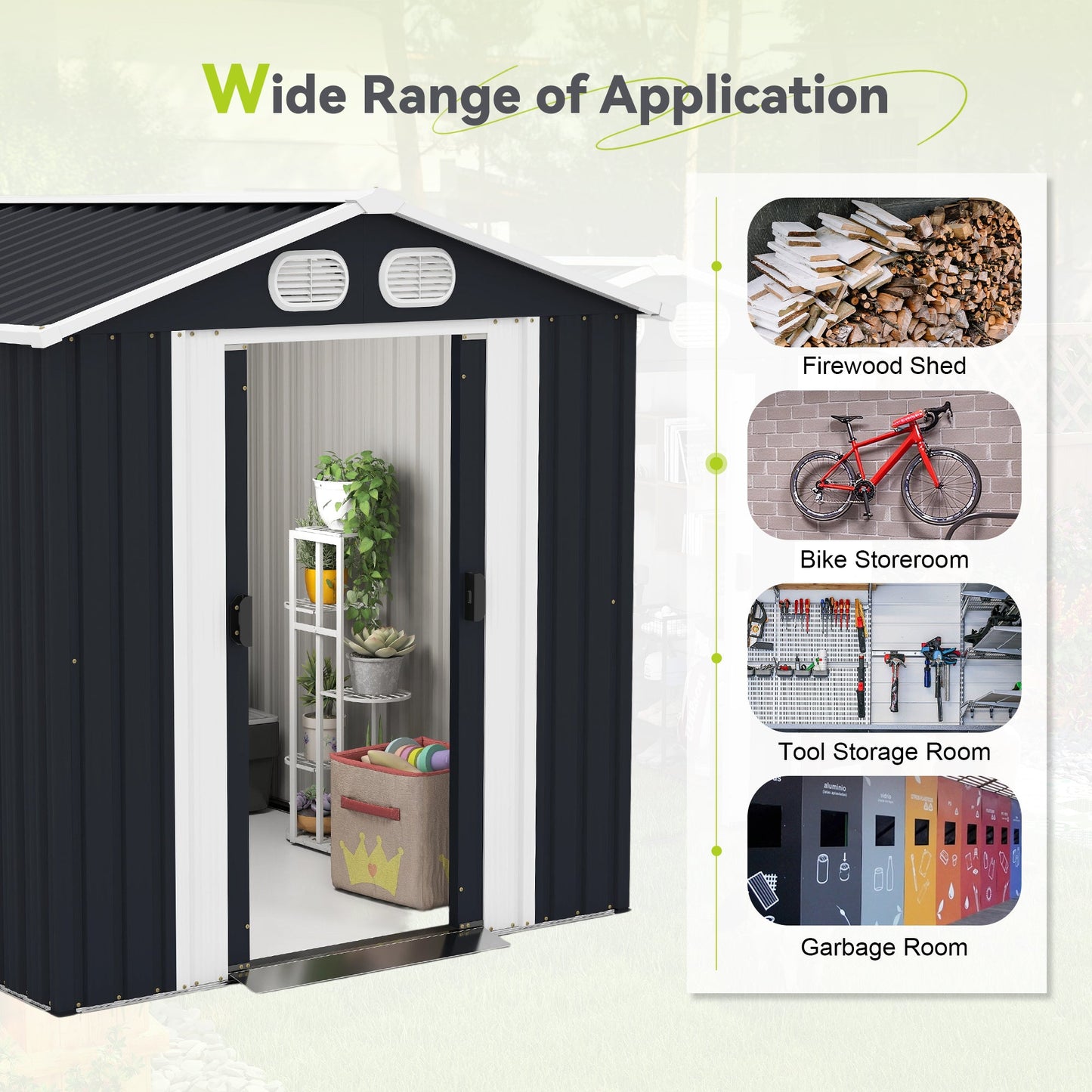 Campcraft 8x6 Metal Outdoor Garden Storage Shed