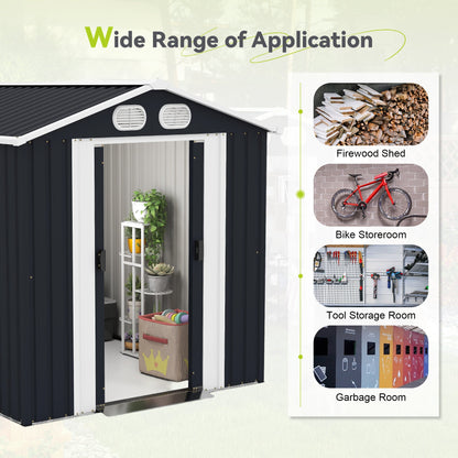 Campcraft 8x6 Metal Outdoor Garden Storage Shed