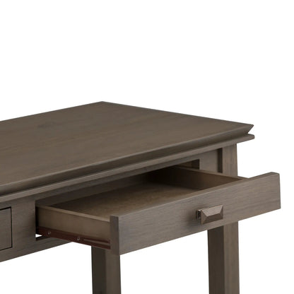Artisan Handcrafted Console Sofa Table in dark espresso wood with drawer and metal pull on Tampa Home & Garden Store