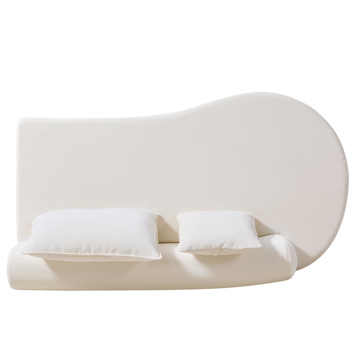 138.6-inch modern curved modular sectional sofa in cream with two cushions on Tampa Home & Garden Store