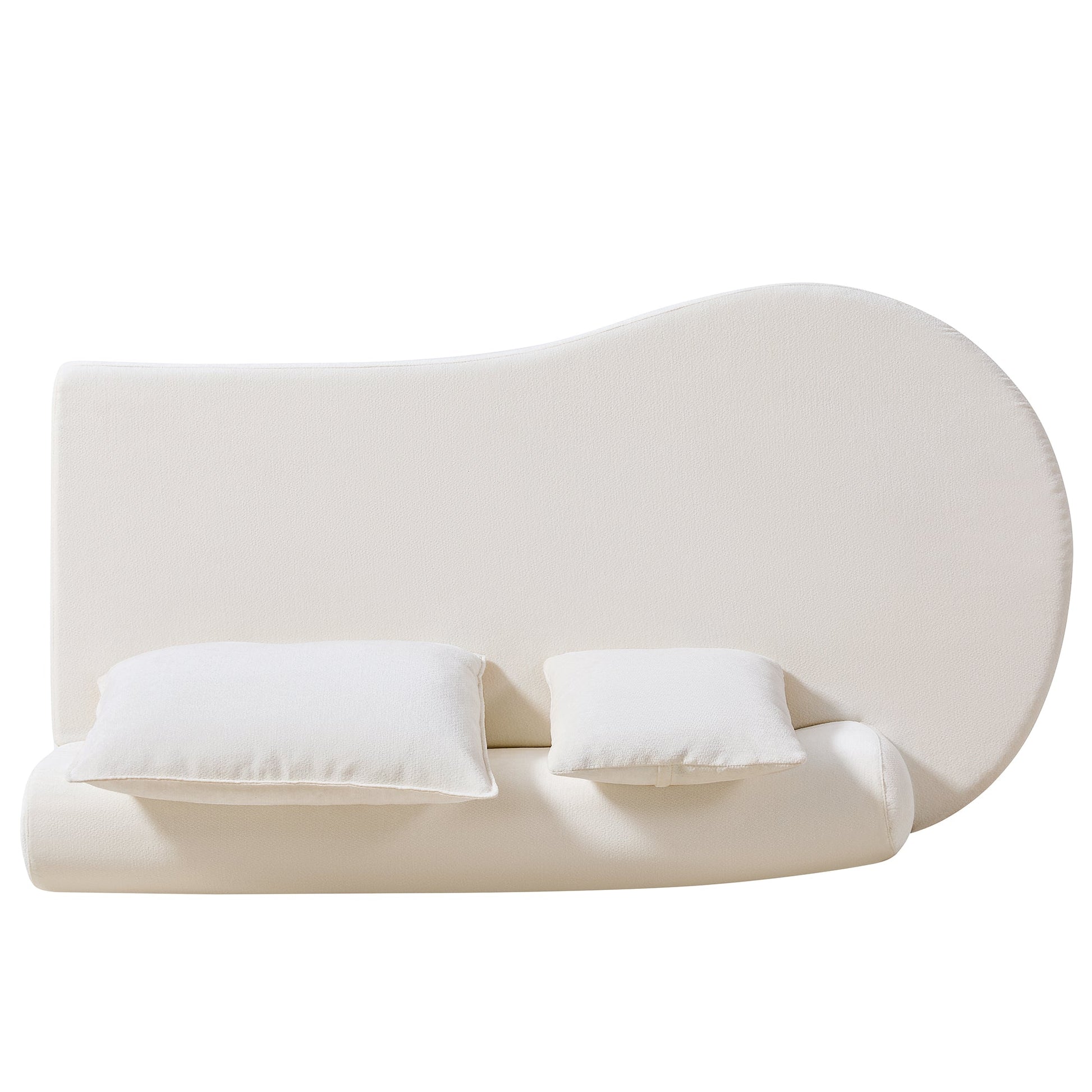 138.6-inch modern curved modular sectional sofa in cream with two cushions on Tampa Home & Garden Store