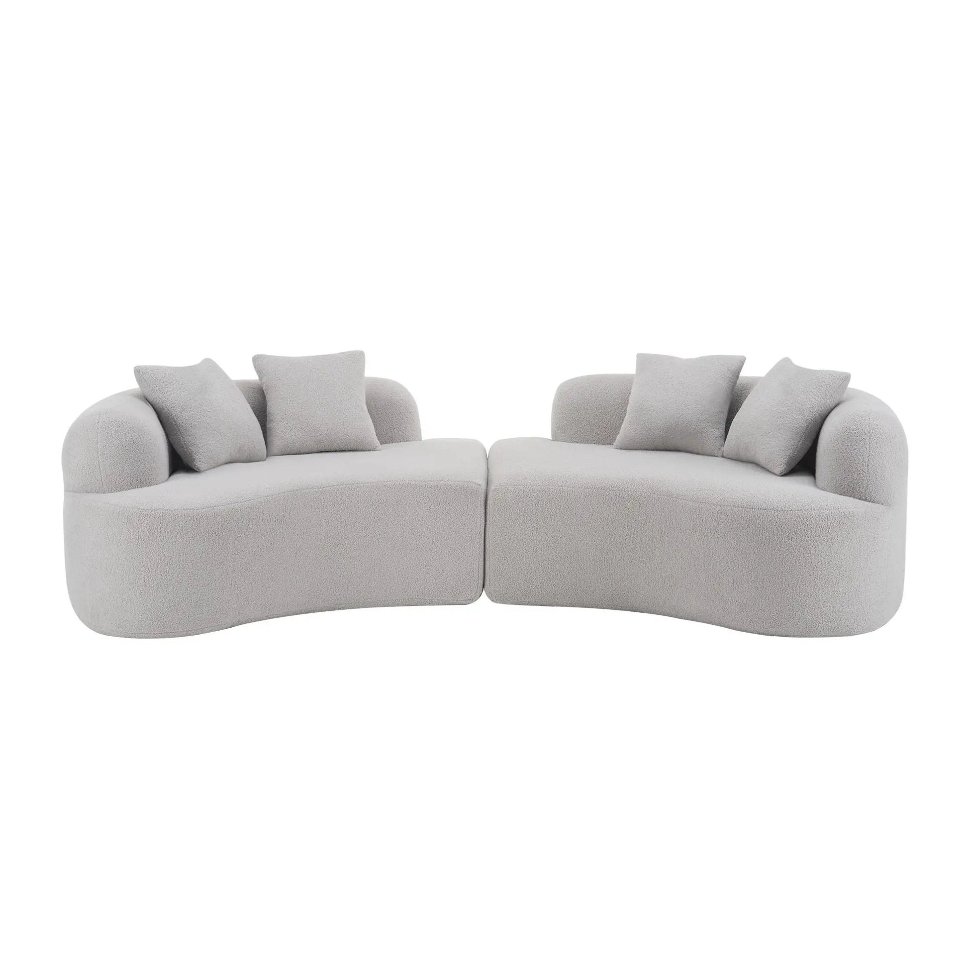 Curved 4 Seater Full Compression Sponge Sofa by Unique Piece Furniture, gray fabric, two modules on Tampa Home & Garden Store