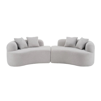 Curved 4 Seater Full Compression Sponge Sofa by Unique Piece Furniture, gray fabric, two modules on Tampa Home & Garden Store