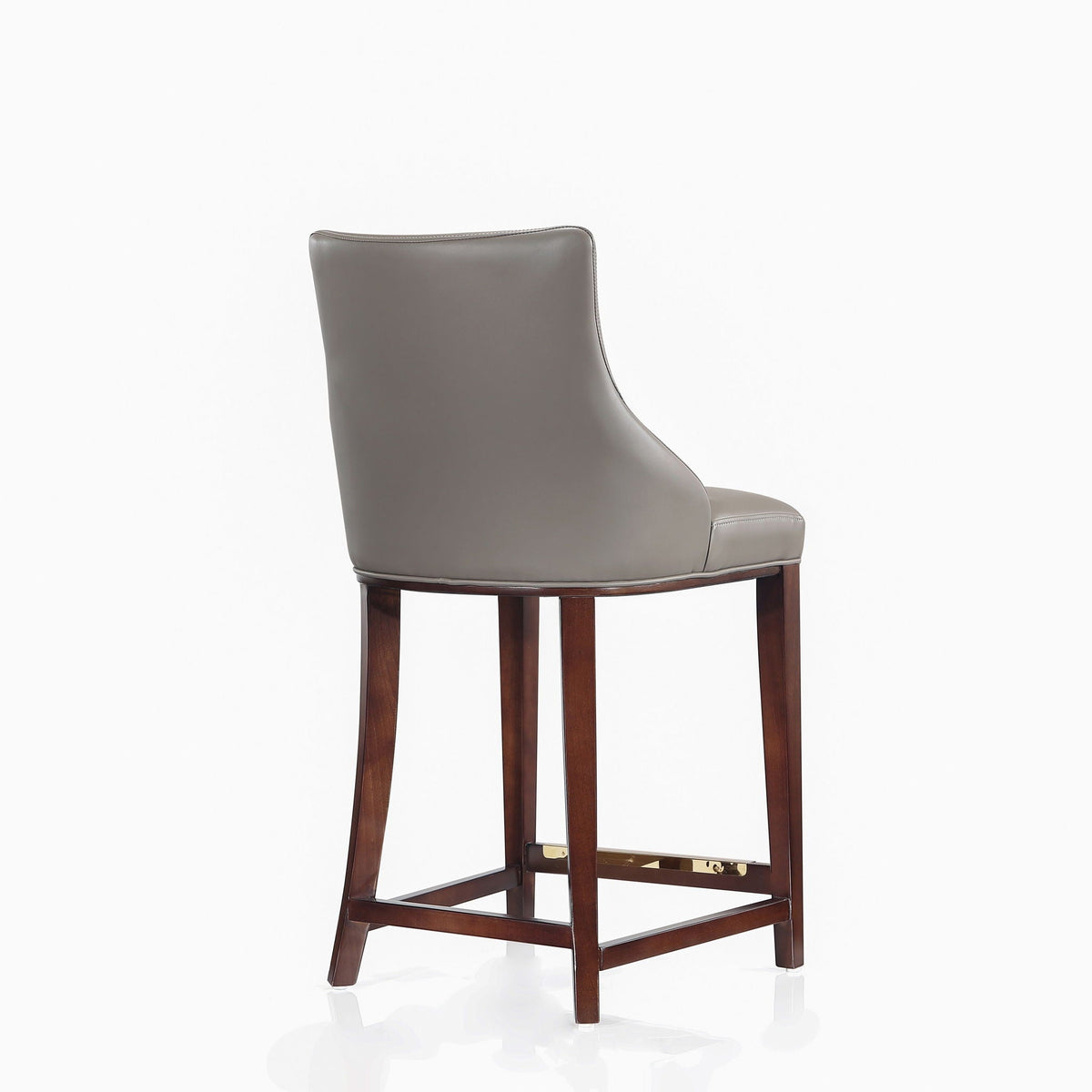 Shubert Counter Stool taupe leather upholstery with dark wood legs by HouseOfZazla on Tampa Home & Garden Store