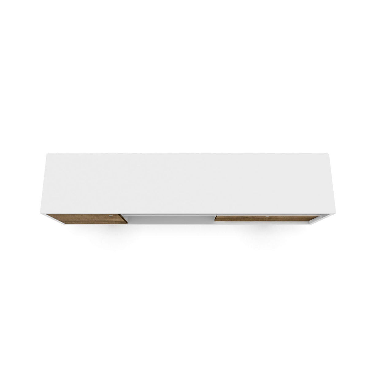 TV stand with wire management, white finish and light brown wood drawer fronts by HouseOfZazla on Tampa Home & Garden Store