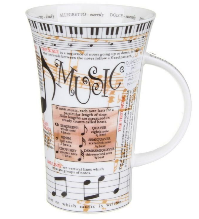 Taza de porcelana fina estilo Glencoe con música