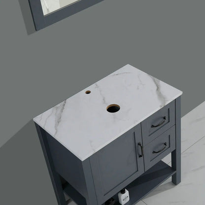 Bathroom Vanity with Mirror and Top Gray