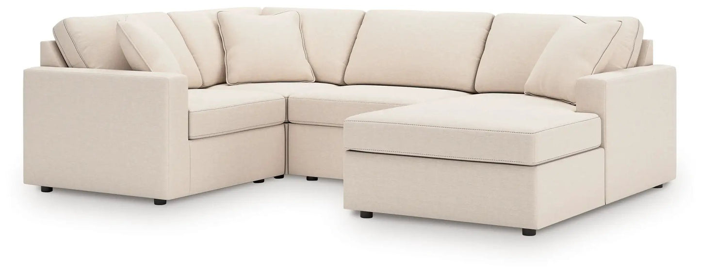 Modmax Sectional Oyster beige fabric sectional with chaise Unique Piece Furniture on Tampa Home & Garden Store