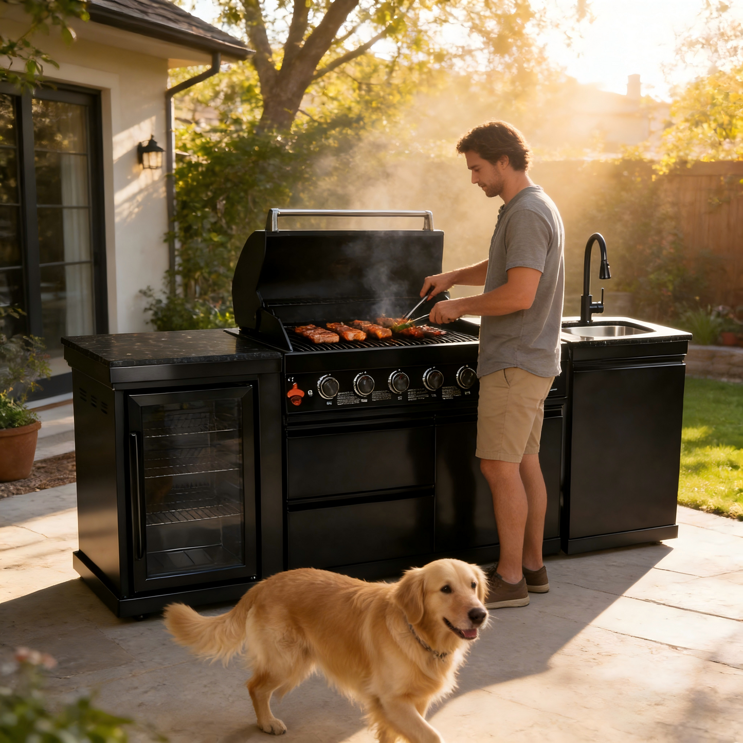 6 Burner Outdoor Grill with Stainless Steel