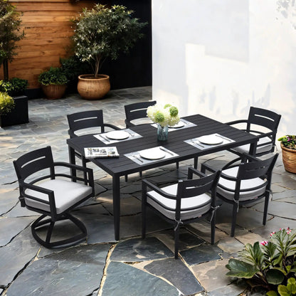 Outdoor Modern Dining Set with Cushioned Chairs