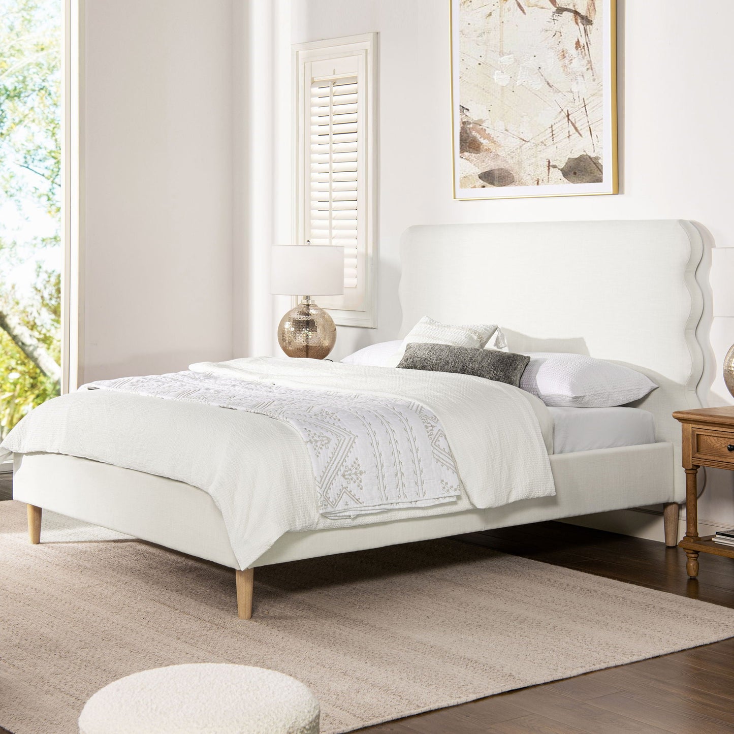 Stockholm Wavy Headboard and Platform Bed