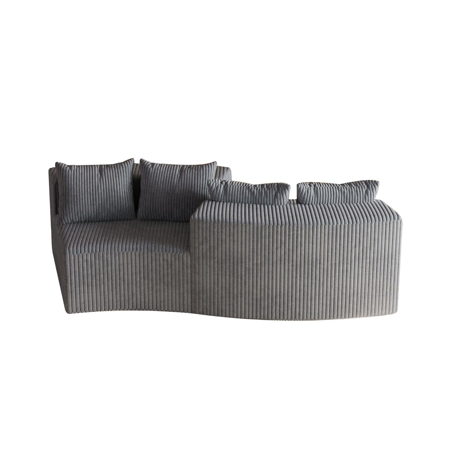 Curved Modular Sectional Sofa and Four Pillows