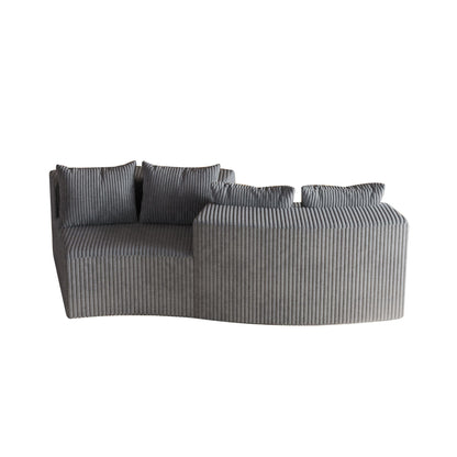 Curved Modular Sectional Sofa and Four Pillows