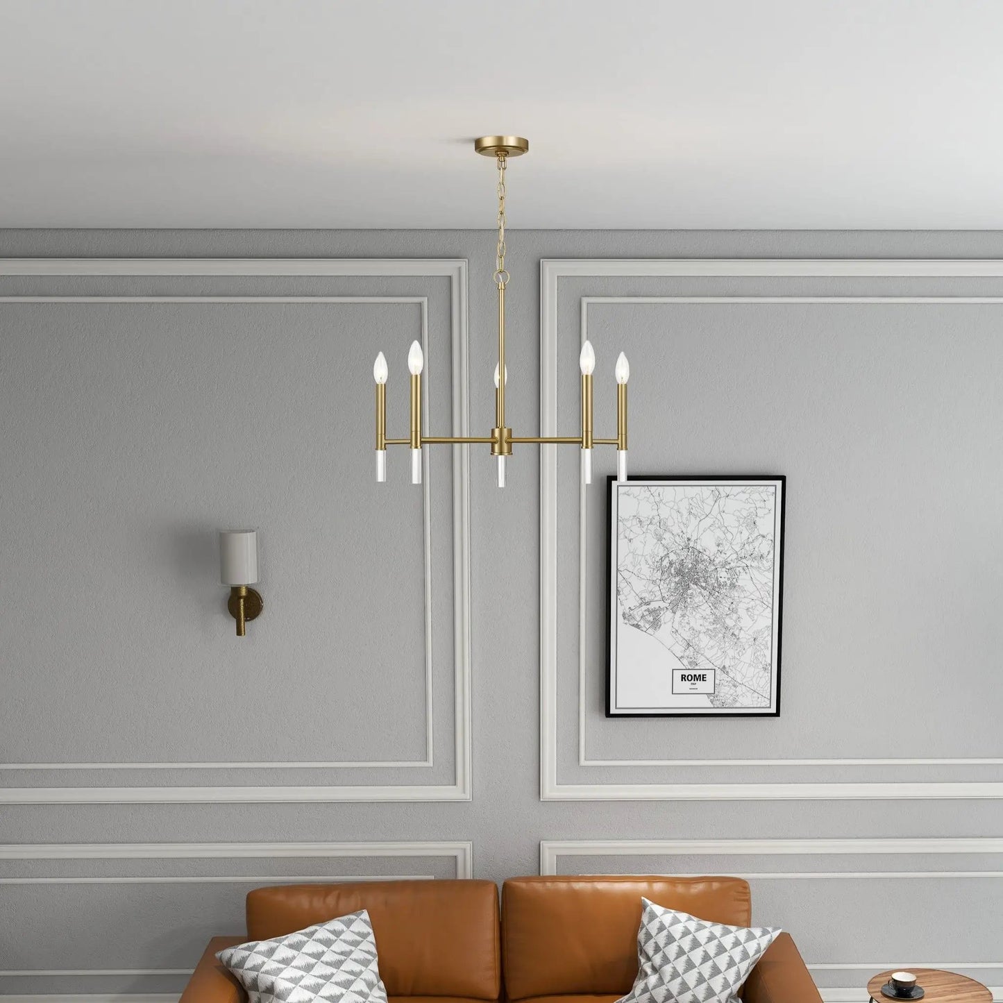 Courtyard 5 Light Candle Chandelier Clear Gold