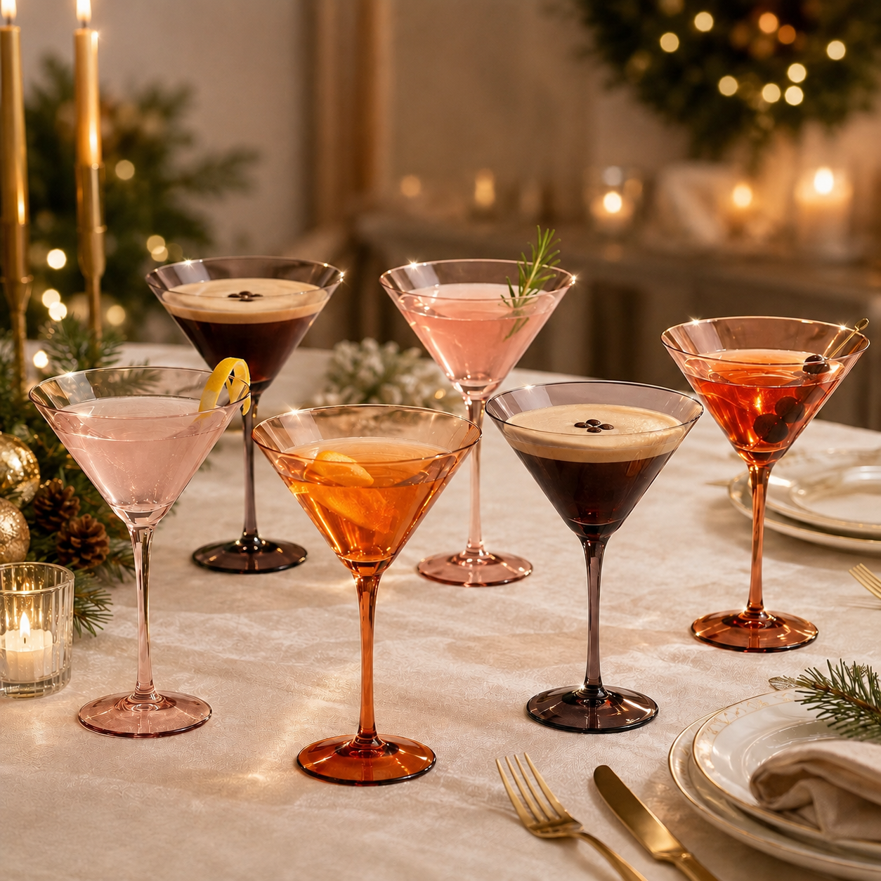 Venus Martini Cocktail Glassware and Set