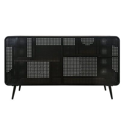 Modern Spacious Cat House black perforated metal panel with slender legs on Tampa Home & Garden Store