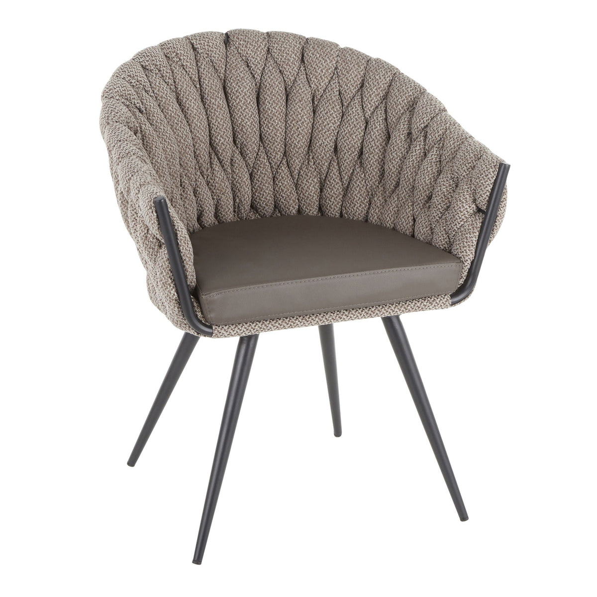 Braided Contemporary Counter-Height Chair with padded bucket seat in dark gray by HouseOfZazla on Tampa Home & Garden Store