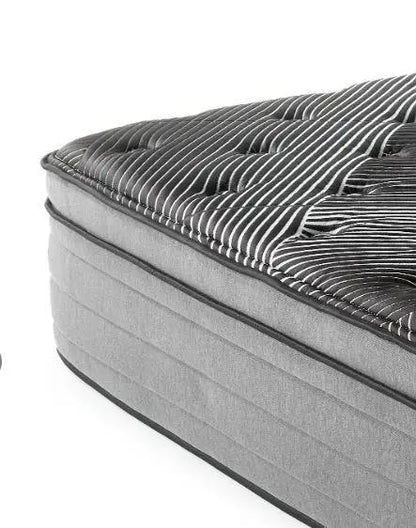 Pure Ice 15-inch Eurotop Ultra Plush Mattress by Unique Piece Furniture, grey tufted top on Tampa Home & Garden Store