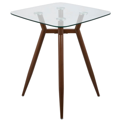 Mid Century Modern square counter table with glass top and dark wood legs HouseOfZazla on Tampa Home & Garden Store