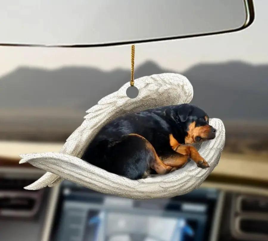 Car Pendant Sleeping Dog Angel Decor Hanging