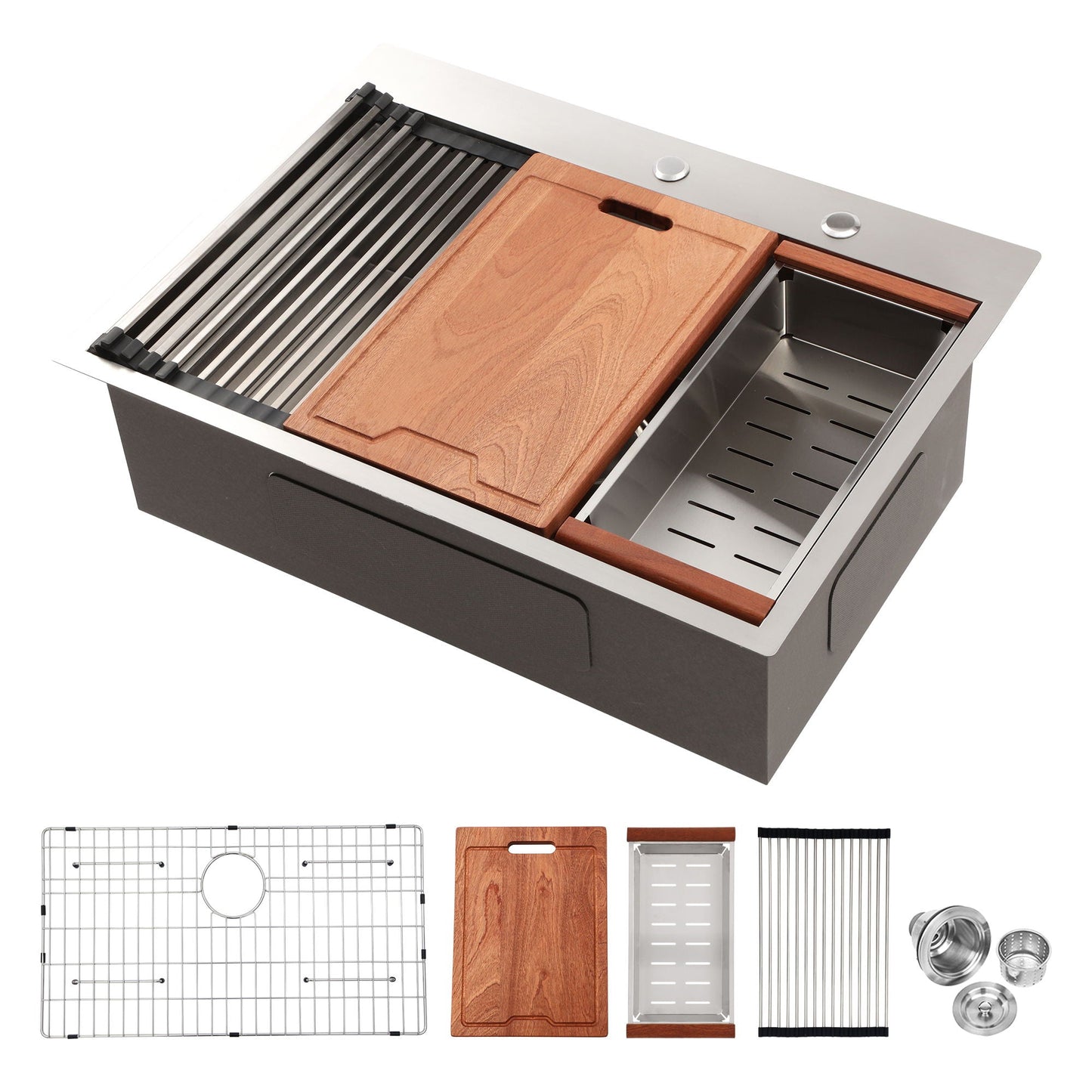 Drop In Kitchen Sink Stainless Steel Workstation