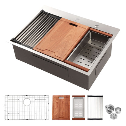 Drop In Kitchen Sink Stainless Steel Workstation